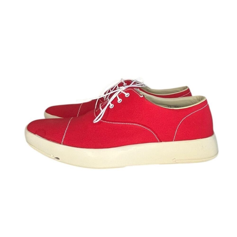 ***SOLD*** Mens Prada Italian Luxury Lace Up Sneakers Size 8 Red White - Picture 2 of 6